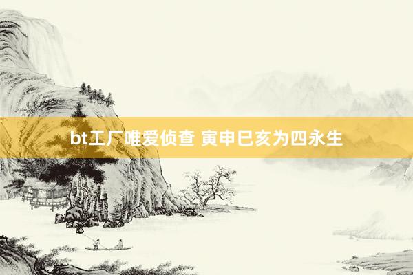 bt工厂唯爱侦查 寅申巳亥为四永生