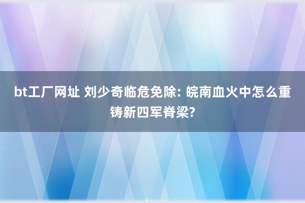 bt工厂网址 刘少奇临危免除: 皖南血火中怎么重铸新四军脊梁?